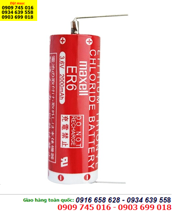 Maxell ER6, Pin Maxell ER6 lithium 3.6v size AA 2000mAh Made in Japan